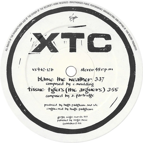 XTC : Senses Working Overtime (12", EP, Single)