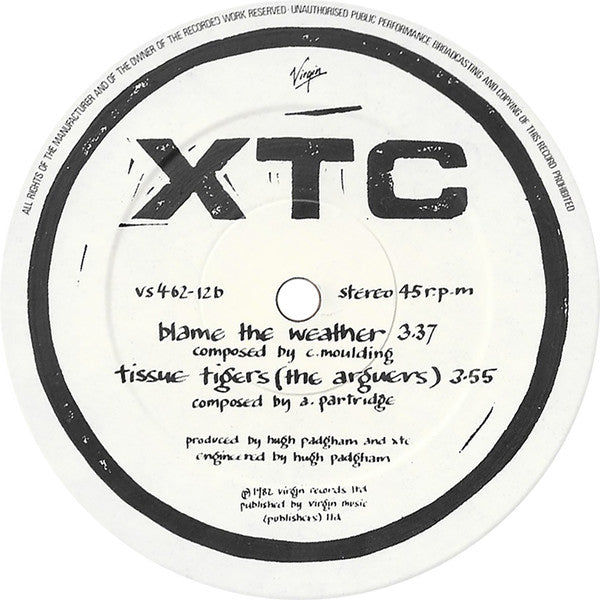 XTC : Senses Working Overtime (12", EP, Single)