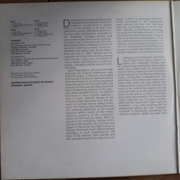 Eric Dolphy : Eric Dolphy (2xLP, Comp, RM)