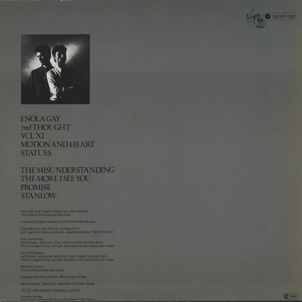 Orchestral Manoeuvres In The Dark : Organisation (LP, Album)