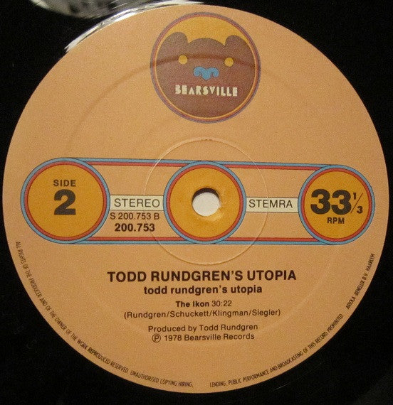 Utopia (5) : Todd Rundgren's Utopia (LP, Album, RE)