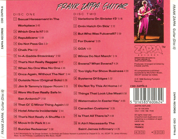 Frank Zappa : Guitar (2xCD, Album)