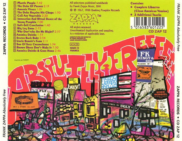 Frank Zappa / The Mothers Of Invention* : Absolutely Free (CD, Album, RE)
