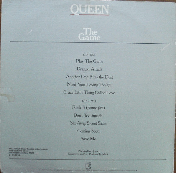 Queen : The Game (LP, Album, Club, RCA)