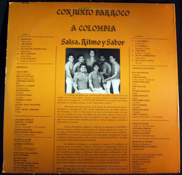 Conjunto Barroco : Salsa, Ritmo Y Sabor Con Barroco (LP, Album)