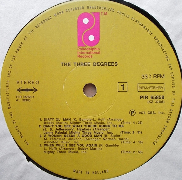 The Three Degrees : The Three Degrees (LP, Album, Gat)