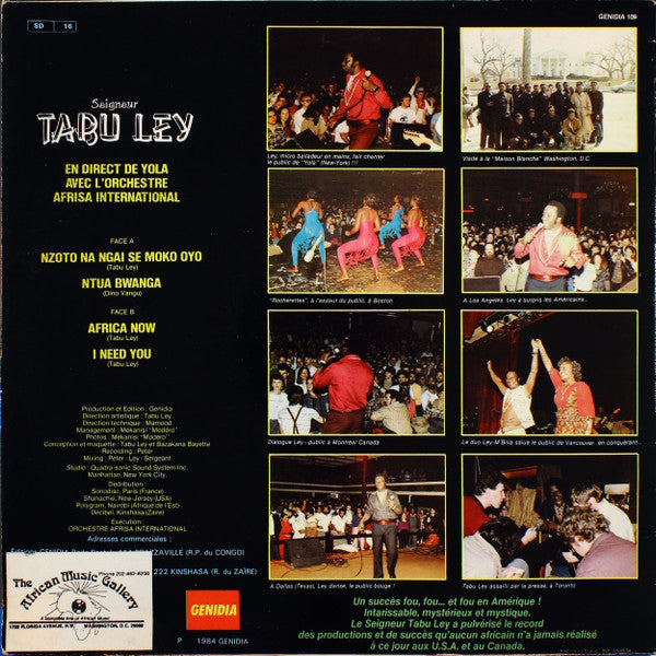 Seigneur Tabu Ley* Avec L'Orchestre Afrisa International* : Yola (LP, Album)