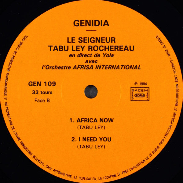 Seigneur Tabu Ley* Avec L'Orchestre Afrisa International* : Yola (LP, Album)