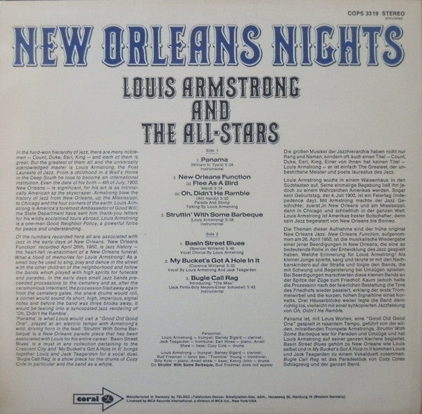 Louis Armstrong And His All-Stars : New Orleans Nights (LP,Album,Reissue,Stereo)
