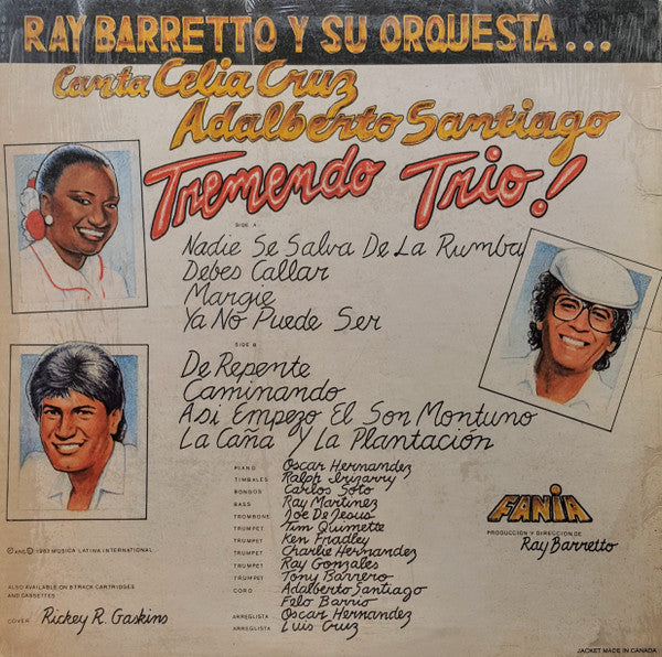 Celia Cruz, Ray Barretto & Adalberto Santiago / Ray Barretto Y Su Orquestra : Tremendo Trio! (LP, Album)