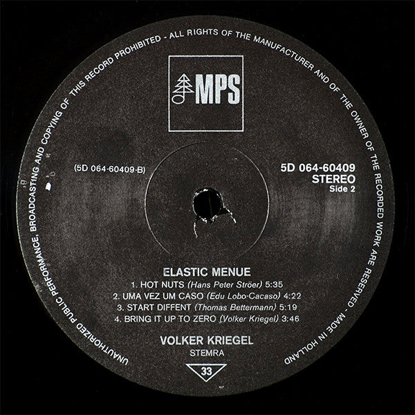 Volker Kriegel & Mild Maniac Orchestra : Elastic Menu (LP, Album)