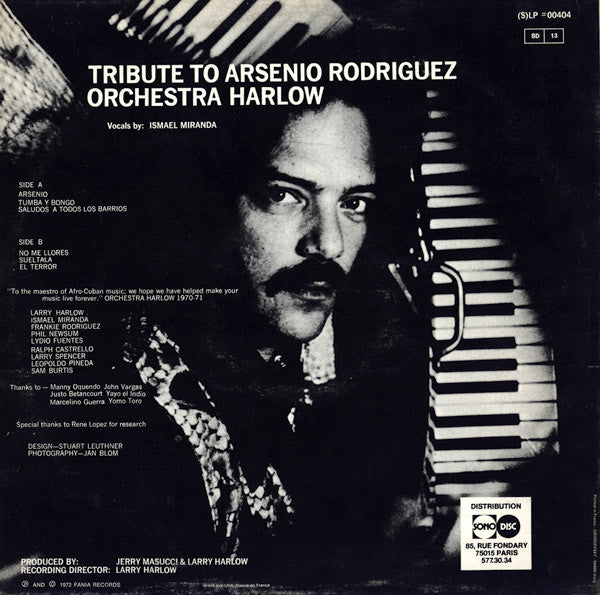 Orchestra Harlow : Tribute To Arsenio Rodriguez (LP, Album, RE)