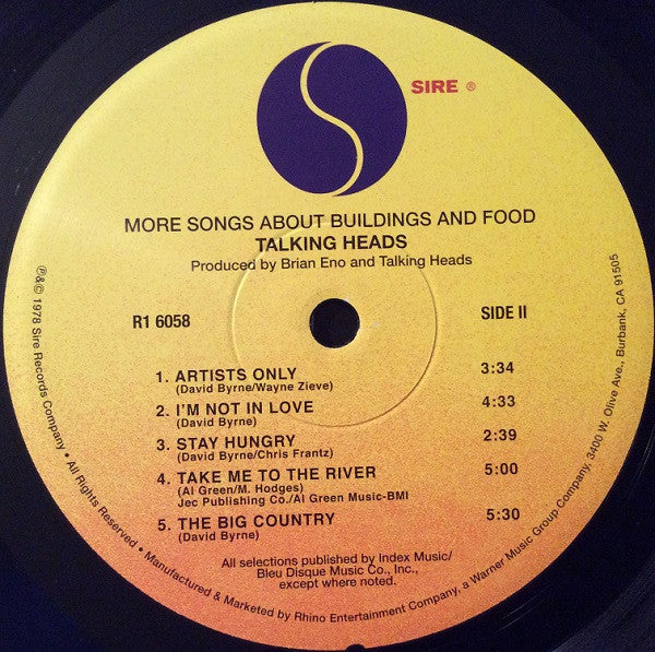 Talking Heads : More Songs About Buildings And Food (LP, Album, RE, RM, 180)