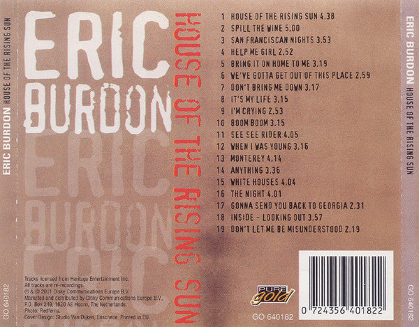 Eric Burdon : House Of The Rising Sun (CD, Album)