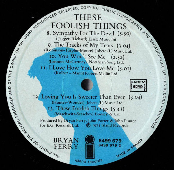 Bryan Ferry : These Foolish Things (LP, Album)