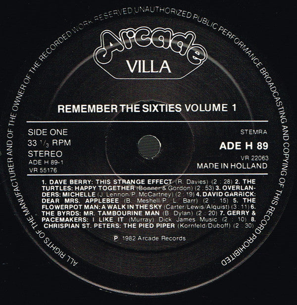 Various : Remember The 60's (Volume 1) (LP,Compilation)