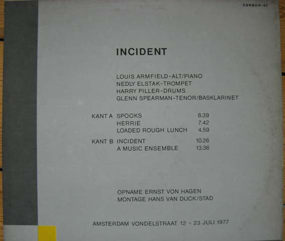 Louis Armfield, Nedly Elstak*, Harry Piller, Glenn Spearman : Incident (LP, Album)