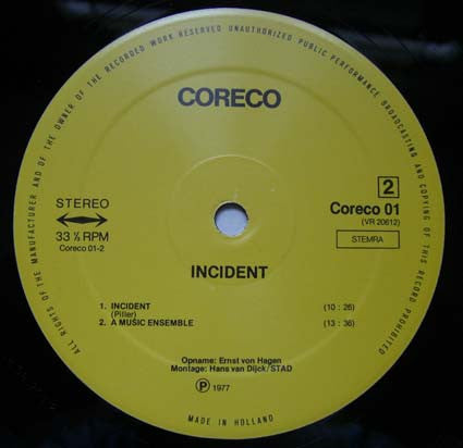 Louis Armfield, Nedly Elstak*, Harry Piller, Glenn Spearman : Incident (LP, Album)