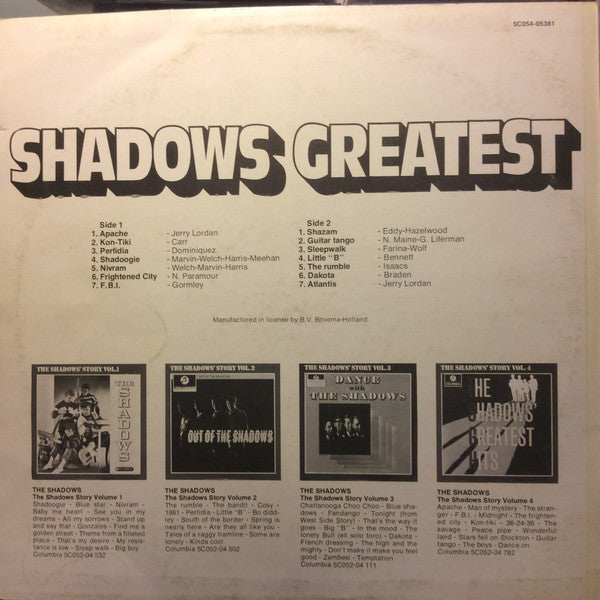 The Shadows : Shadows Greatest (LP, Comp)