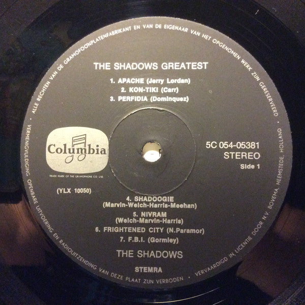 The Shadows : Shadows Greatest (LP, Comp)
