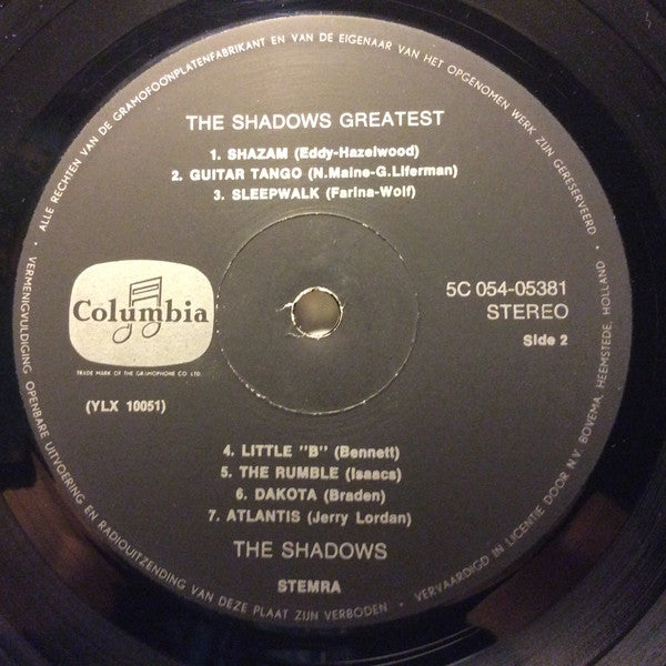 The Shadows : Shadows Greatest (LP, Comp)