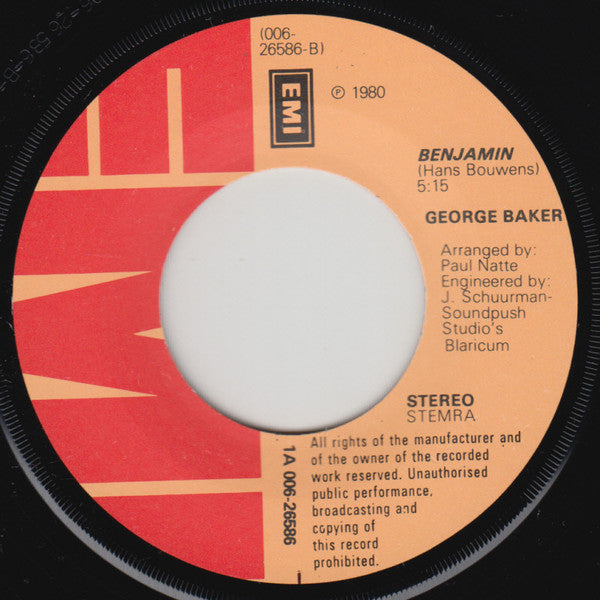 George Baker : All My Love (7", Single)