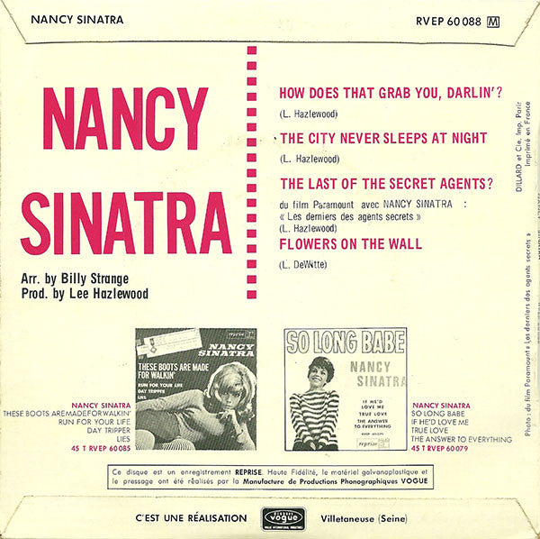 Nancy Sinatra : How Does That Grab You, Darlin' ? (7", EP)