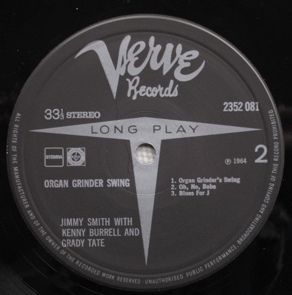 The Incredible Jimmy Smith* Featuring Kenny Burrell And Grady Tate : Organ Grinder Swing (LP, Album)