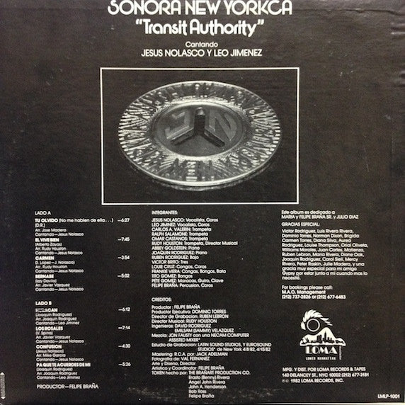 Sonora New Yorkca : Transit Authority (LP, Album)