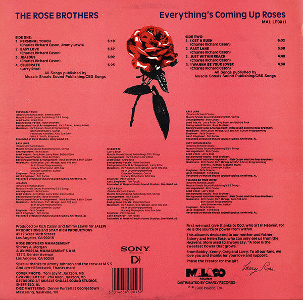 The Rose Brothers : Everything's Coming Up Roses (LP, Album, MPO)