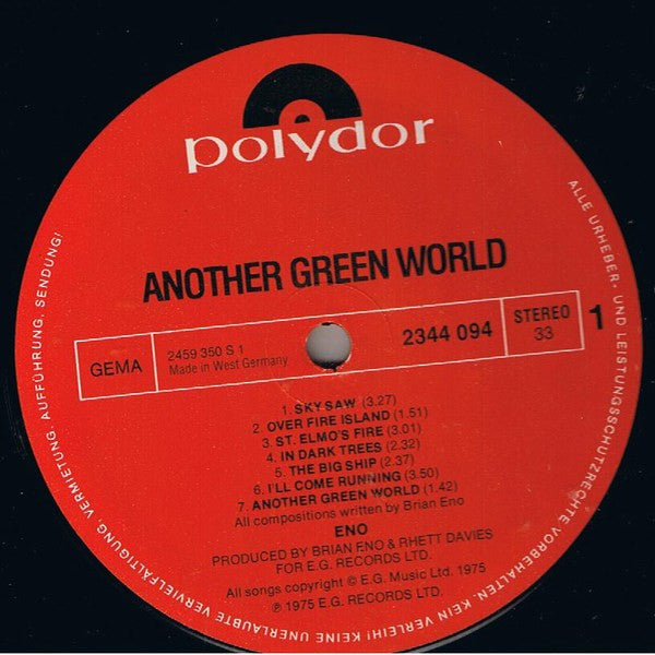 Eno* : Another Green World (LP, Album, RE)