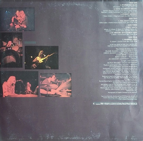 The Allman Brothers Band : The Allman Brothers Band At Fillmore East (2xLP, Album, RE, Gat)