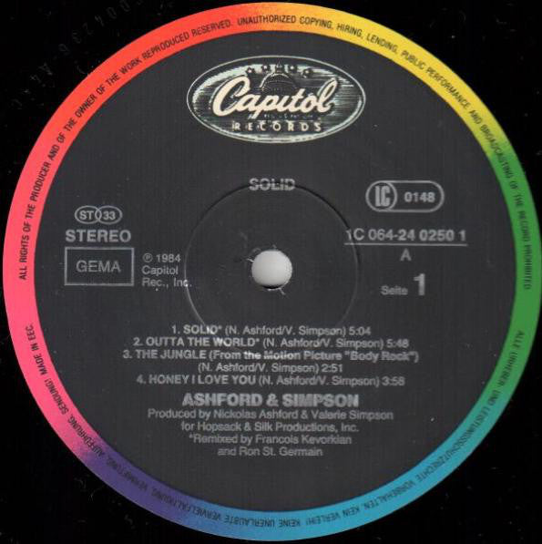 Ashford & Simpson : Solid (Special Club Mix) (12", M/Print)