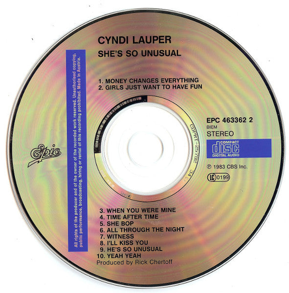 Cyndi Lauper : She's So Unusual (CD, Album, RE)