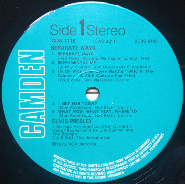 Elvis* : Separate Ways (LP, Album, RE)