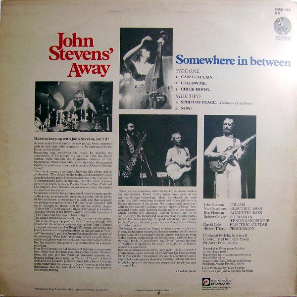 John Stevens' Away : Somewhere In Between (LP)