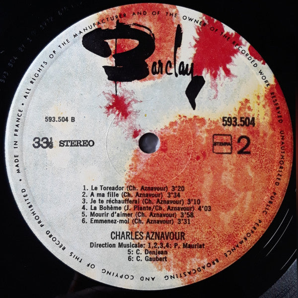Charles Aznavour : Charles Aznavour (LP, Comp)