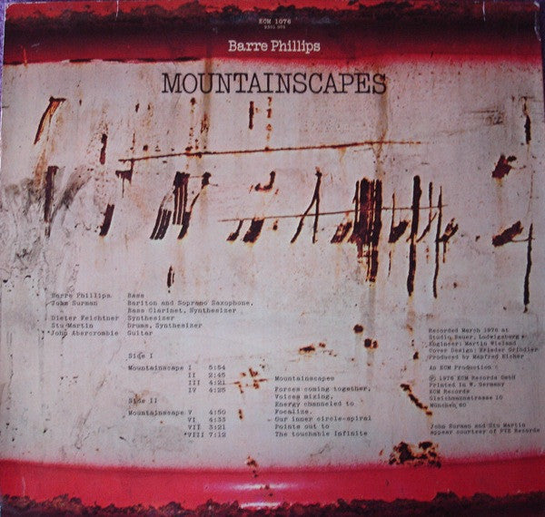 Barre Phillips : Mountainscapes (LP, Album)