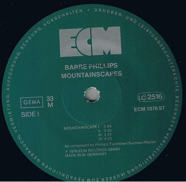 Barre Phillips : Mountainscapes (LP, Album)