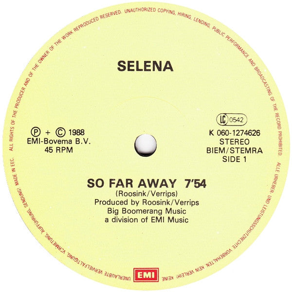Selena - So Far Away (12") - De Platen Aap – Vinylwinkel in Brielle & online webshop voor muziekliefhebbers