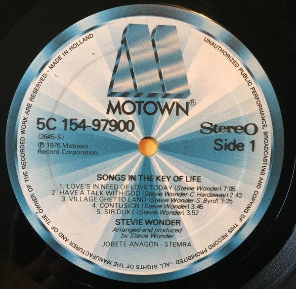 Stevie Wonder : Songs In The Key Of Life (2xLP, Album, Gat + 7", EP)