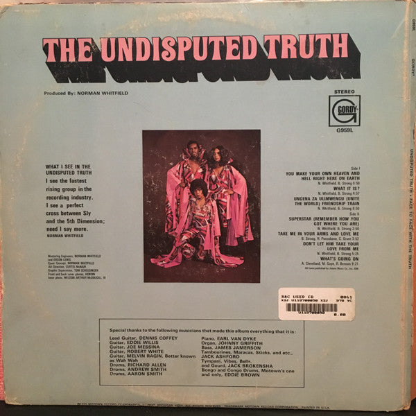 The Undisputed Truth : Face To Face With The Truth (LP, Album, Gat)
