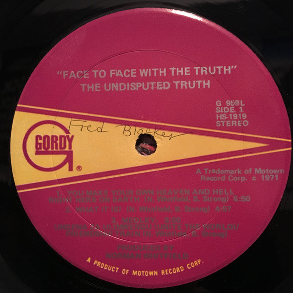 The Undisputed Truth : Face To Face With The Truth (LP, Album, Gat)