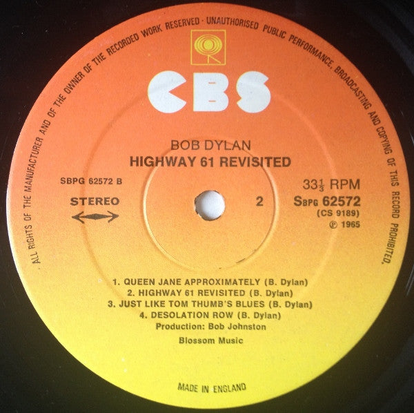 Bob Dylan : Highway 61 Revisited (LP, Album, RE)