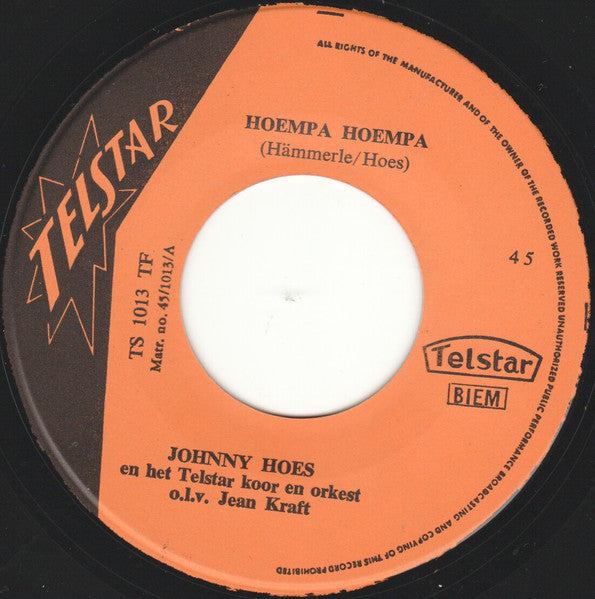 Johnny Hoes : En Van Je Hoempa (7", Single)