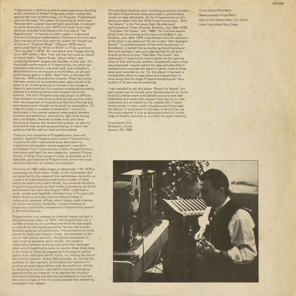 Robert Fripp : God Save The Queen / Under Heavy Manners (LP, Album)