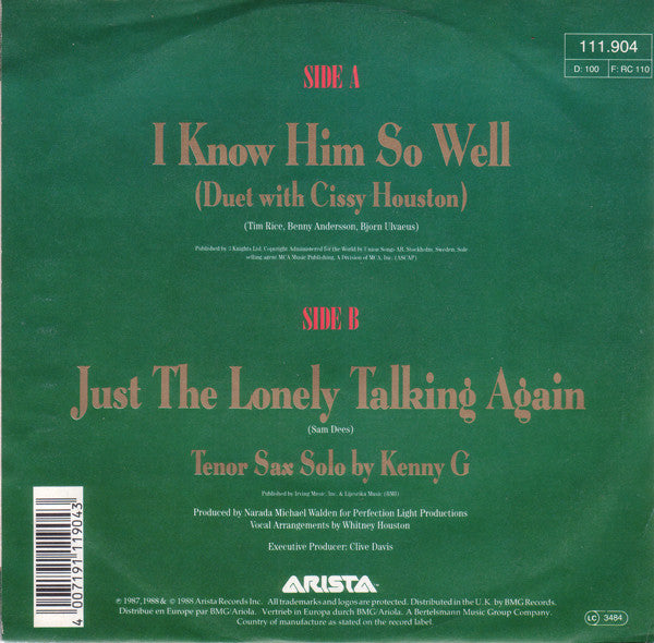 Cissy* & Whitney Houston : I Know Him So Well (7", Single)