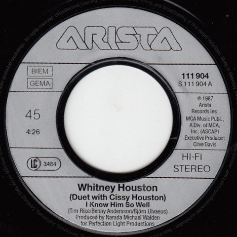 Cissy* & Whitney Houston : I Know Him So Well (7", Single)