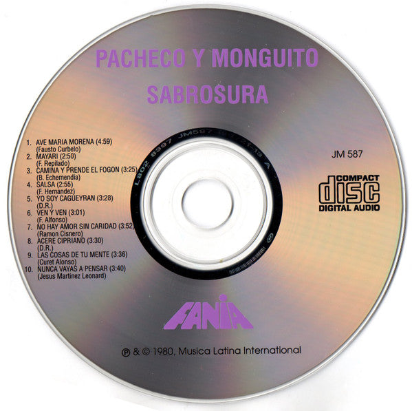 Johnny Pacheco Y Monguito (2) : Sabrosura (CD, Album, RE)