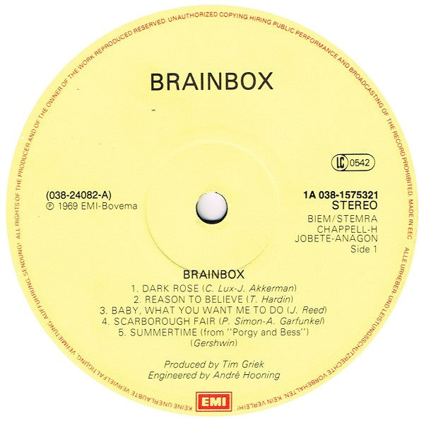 Brainbox (3) : Brainbox (LP, Album, RE)